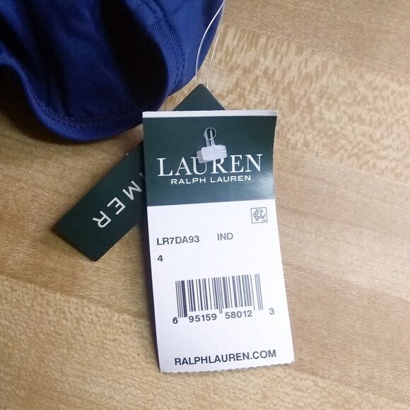 NWT Ralph Lauren LR7DA93 - Blue Bikini Swim Bottom Hipster Brief Beach Club Sz 4 - Picture 4 of 6